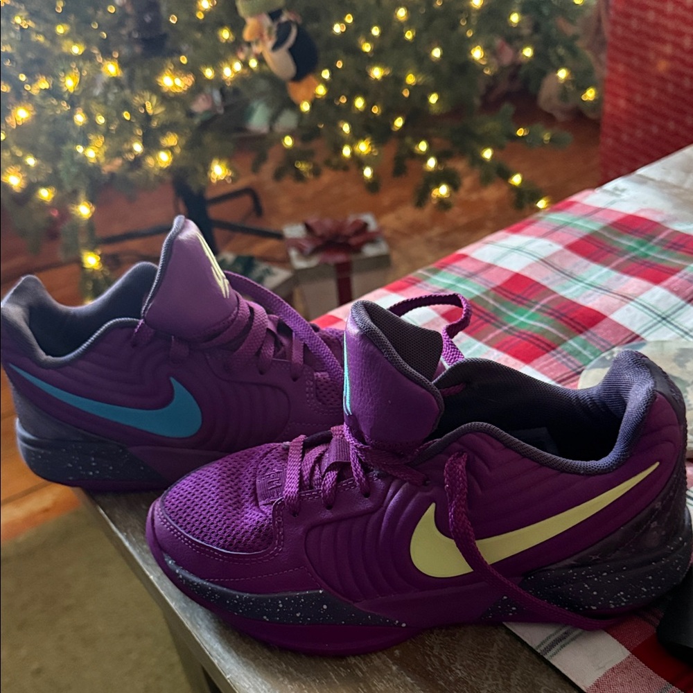 Nike Kids Purple and Yellow Sneakers